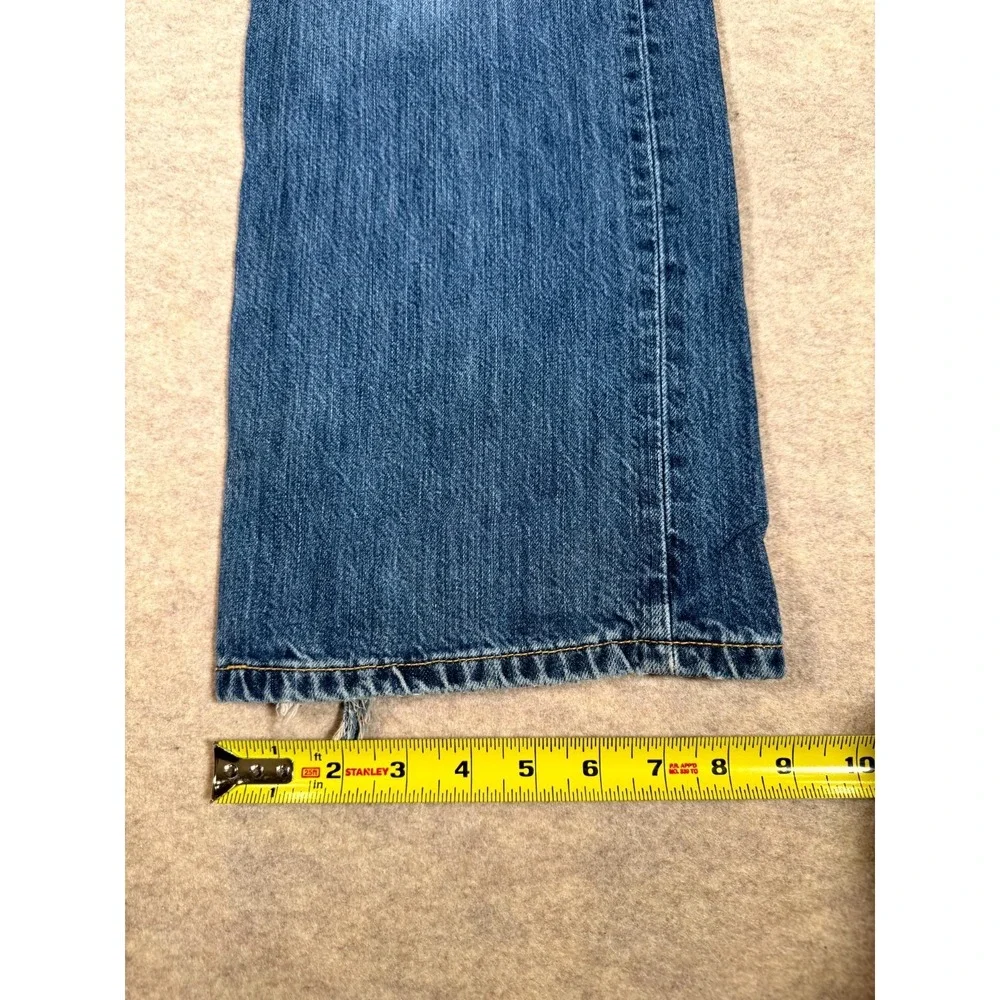 Levis 501 Jeans Mens 36x34 Blue Whiskering Denim Cotton Straight‎ Leg Button Fly